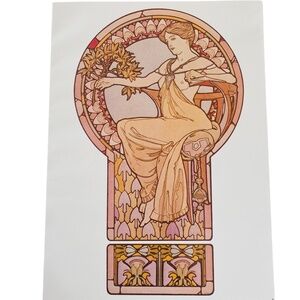 Vintage 1970s Alphonse Mucha "Decoratif" 11"x 15" Poster